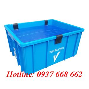 thùng nhựa b10 màu xanh dương. Kích thước: 495x395x235 mm