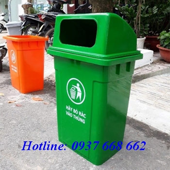 Thùng rác nhựa HDPE 95l nắp hở