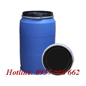 thùng phuy nhựa (đựng hóa chất) 220l - Đai sắt.