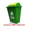 Thùng rác nhựa composite 60l nắp đẩy - đế đá