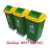 Bán thùng rác composite 60l nắp đẩy - đế đá giá rẻ.