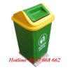 Bán thùng rác composite 60l nắp đẩy - đế đá giá rẻ.