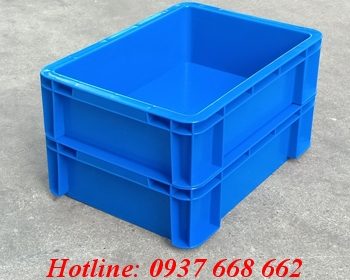 thùng nhựa đặc b12 màu xanh dương