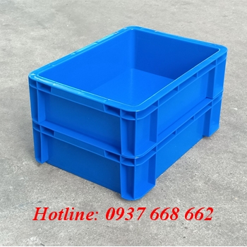 thùng nhựa đặc b12 màu xanh dương